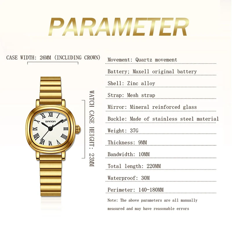 Findtime Watches for Women Ladies Watch Analogue Wristwatch Quartz Casual Elegant Gold Watch for Women Water Resistance