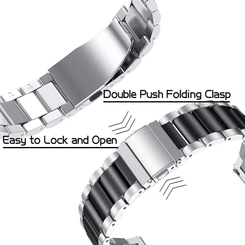 Zenwatch Venice Pro 2 Stahlarmband (Silber/Schwarz)