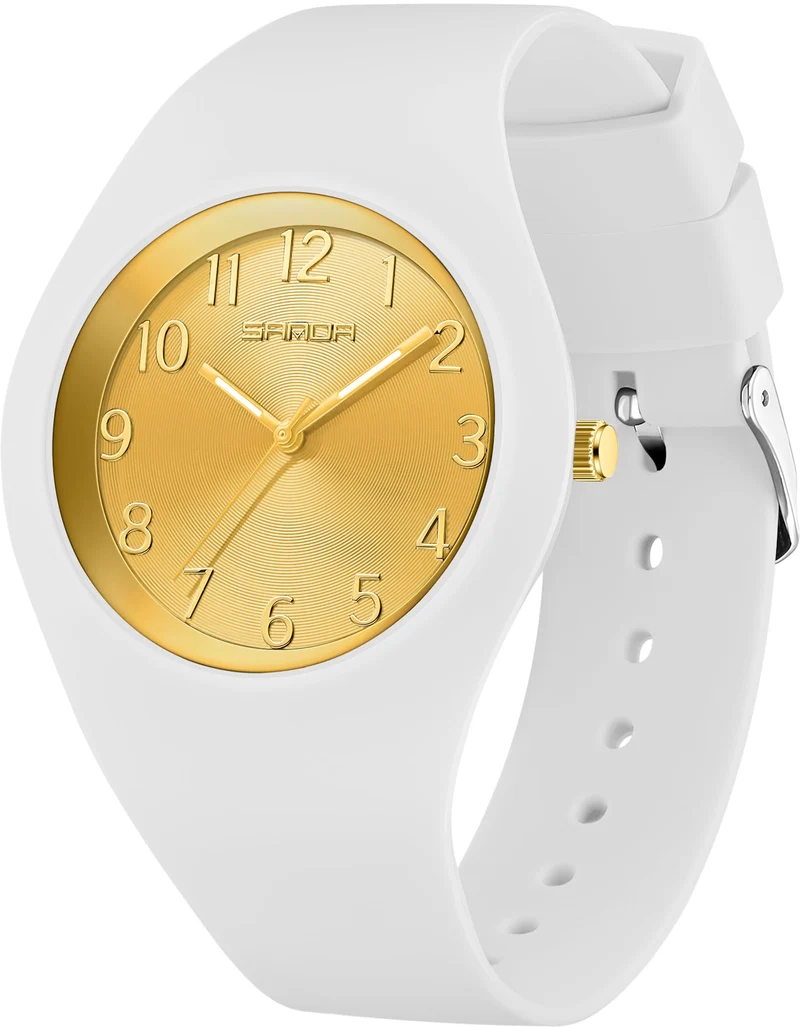 Findtime Ladies Watches Waterproof Watches for Women Soft Silicone Strap Simple Watch Nurse Watch with Secondhand -6186