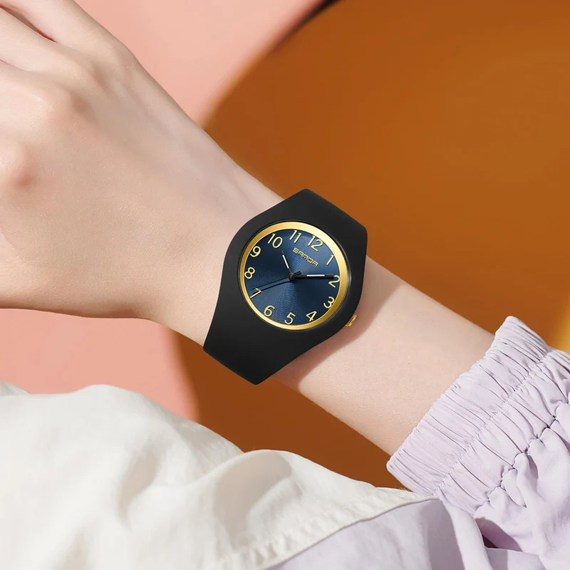 Findtime Ladies Watches Waterproof Watches for Women Soft Silicone Strap Simple Watch Nurse Watch with Secondhand -6186