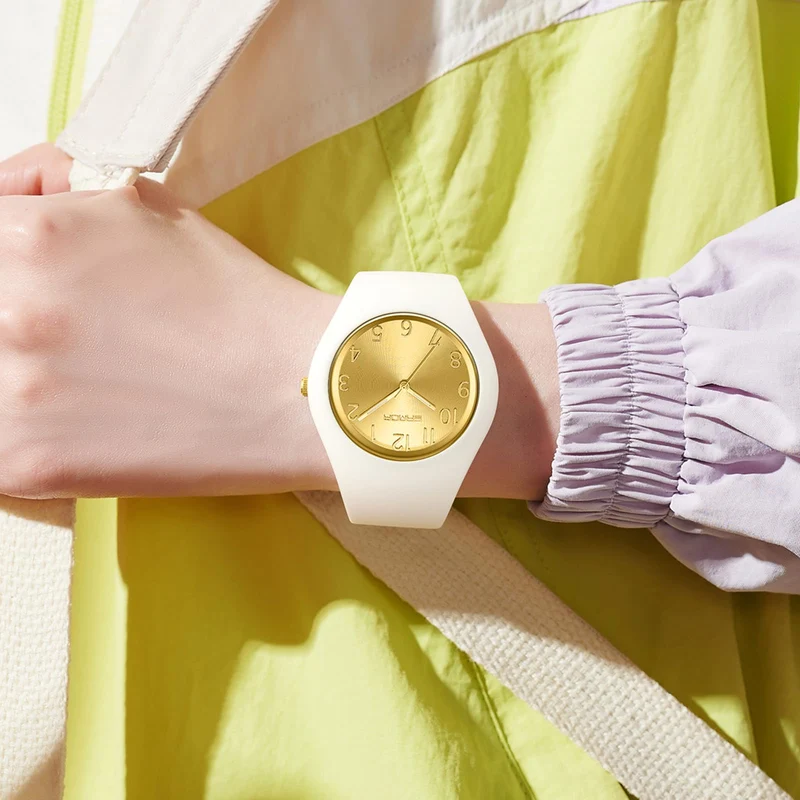 Findtime Ladies Watches Waterproof Watches for Women Soft Silicone Strap Simple Watch Nurse Watch with Secondhand -6186