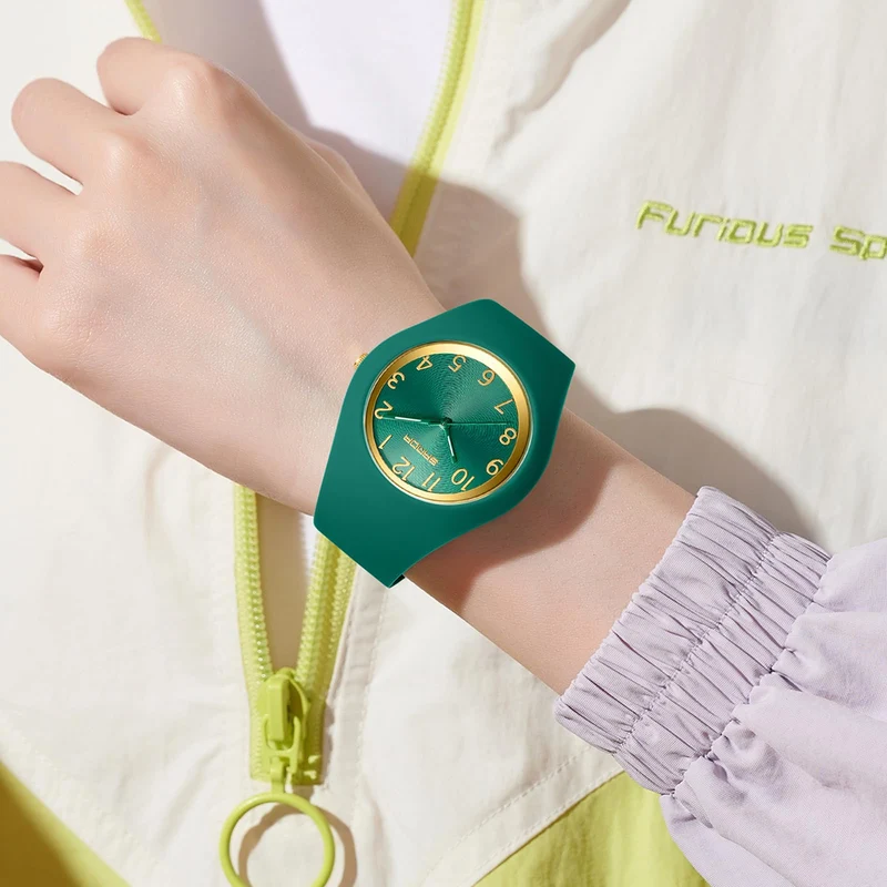 Findtime Ladies Watches Waterproof Watches for Women Soft Silicone Strap Simple Watch Nurse Watch with Secondhand -6186
