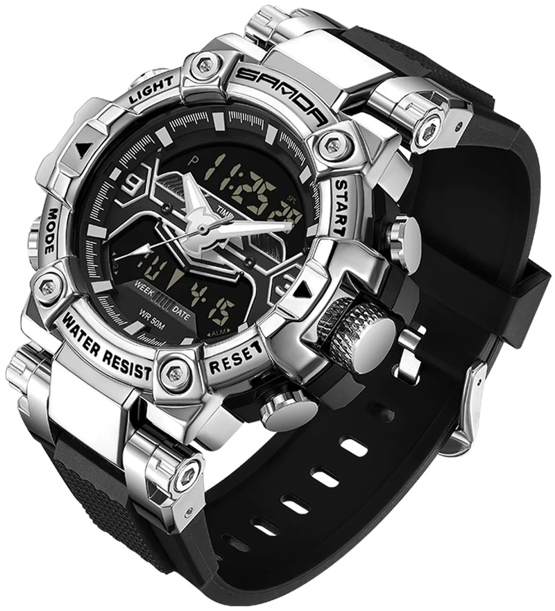 Findtime Digital Watches for Men Tactical Sports 5ATM Waterproof Watch Digital Large Face LED Backlight Wristwatch-3186