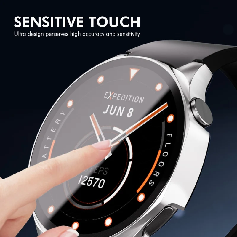 Mega Gut Huawei WATCH GT 5 46 mm Hülle mit Displayschutz in Glas und Silikon