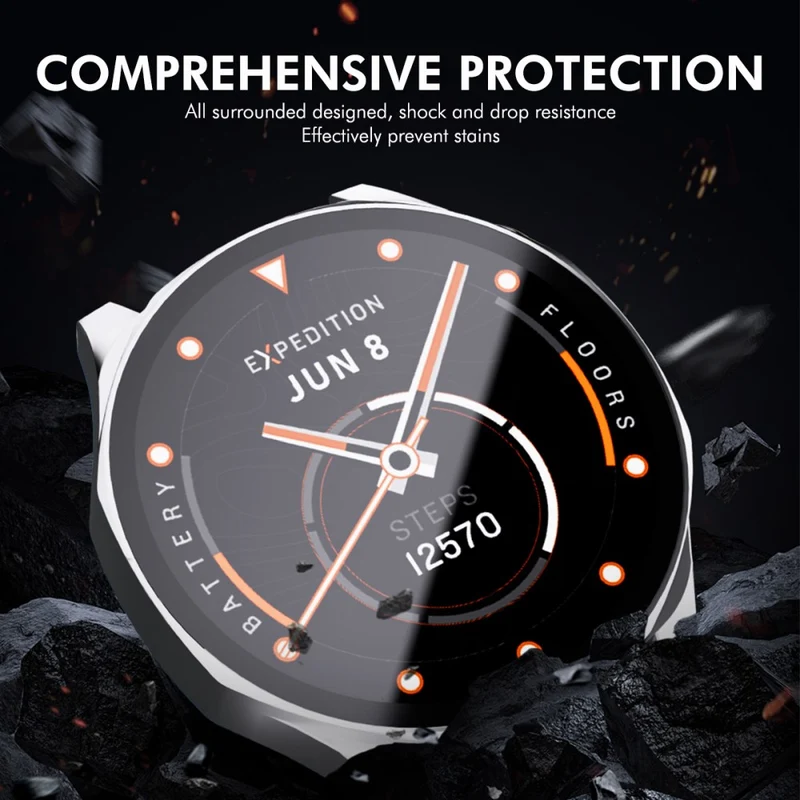 Mega Gut Huawei WATCH GT 5 46 mm Hülle mit Displayschutz in Glas und Silikon