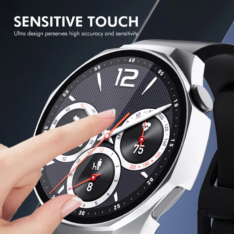 Super Schön Huawei Watch GT 5 Pro 46mm Hülle mit Displayschutz in Glas und Silikon