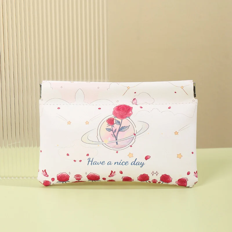 Künstlerische Blumenmuster Münztasche