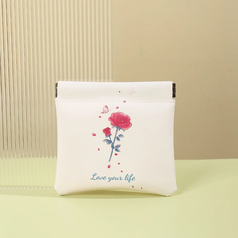 Künstlerische Blumenmuster Münztasche