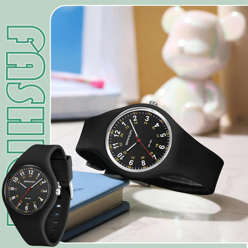 Findtime Watches for Women Ladies Jelly Casual Simple Nurse Easy to Read Arabic Numerals Girls Womens-3253