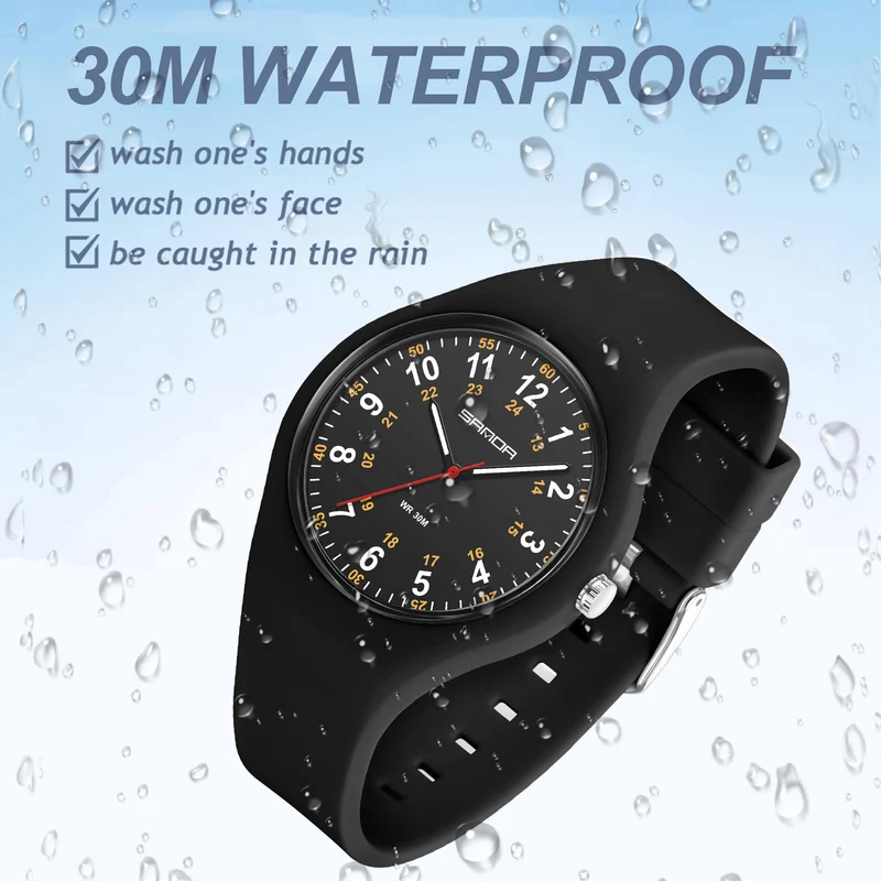 Findtime Watches for Women Ladies Jelly Casual Simple Nurse Easy to Read Arabic Numerals Girls Womens-3253