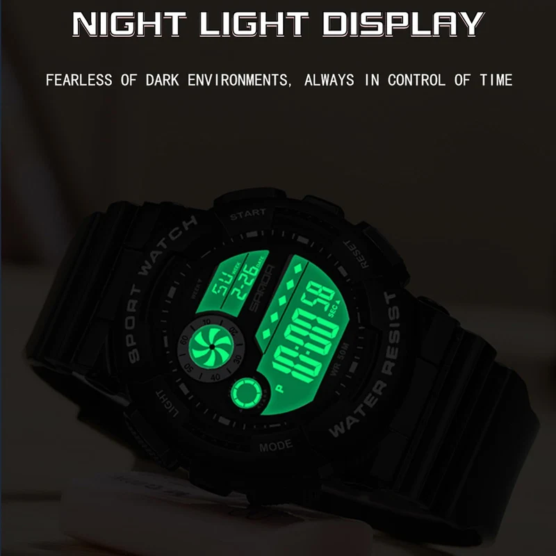 Findtiome Digital Watch Womens Sport Waterproof Watches for Women with Alarm Stopwatch Hourly Chime LED Display -6114