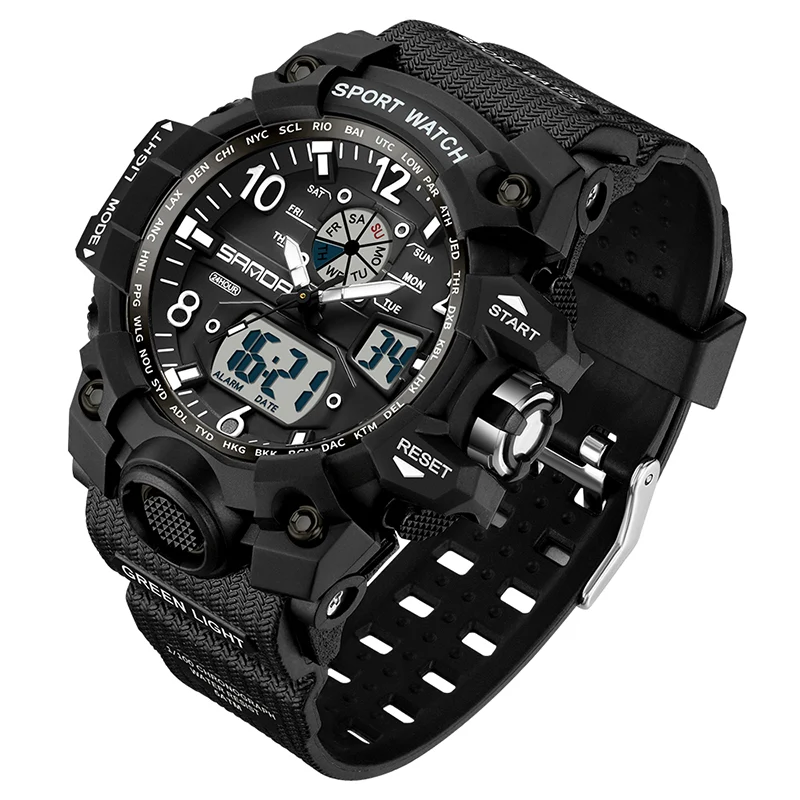 Findtime Women’s Digital Watch Waterproof Sport Watch Analog Wristwatch Military Tactical Watches LED Luminous Alarm Stopwatch Dual Time Wrist Watches