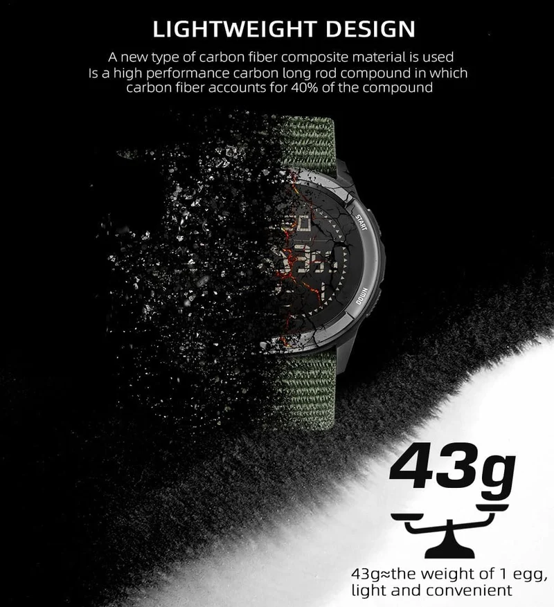 Findtime ALPS Men's Digital Watch Pedometer Step Counter Watches Compass Military Waterproof Wrist Watch