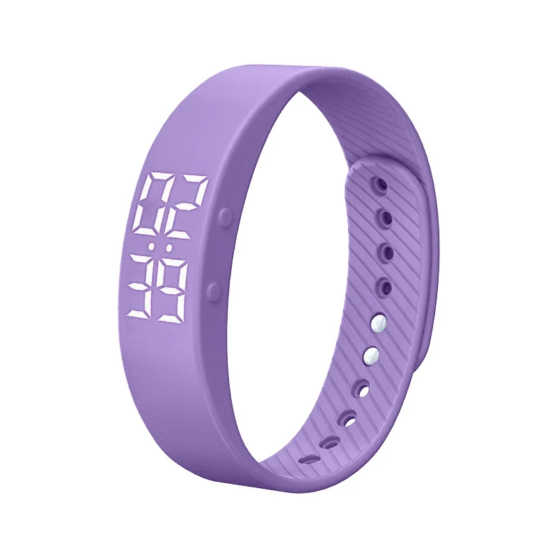 T5S Non-Bluetooth Fitness Tracker Watch Pedometer Digital Step Counter Calorie Counter Distance Activity Tracker Alarm LED Fitness Watch IP65 Water Resistance
