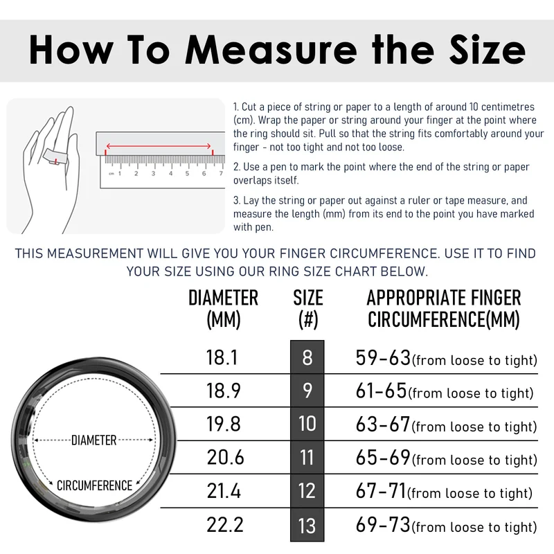 W8 Smart Ring Heart Rate Monitor Blood Pressure Ring Sleep Tracker Blood Oxygen Fitness Tracker Pedometer Step Counter Calories Fitness Ring Waterproof Health Smart Rings for Men Women Carbon Fiber Ring