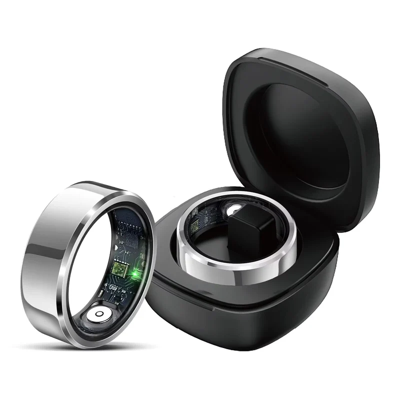 R99 Smart Ring for Men Women Health Rings Heart Rate Sleep Monitor Step Counter Pedometer Sports Ring Fashion Fitness Tracker Ring with Charging Case