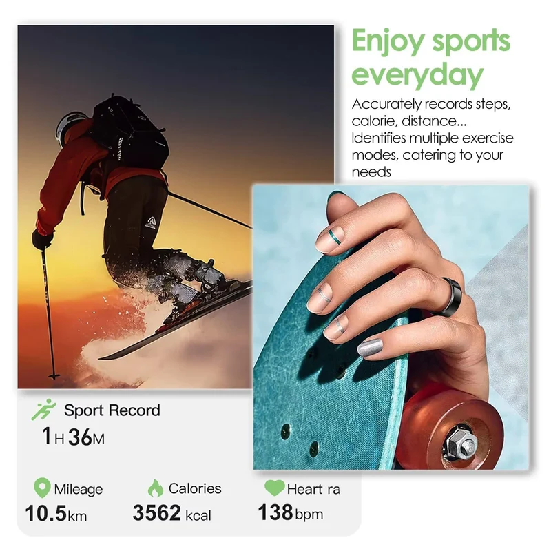 R99 Smart Ring for Men Women Health Rings Heart Rate Sleep Monitor Step Counter Pedometer Sports Ring Fashion Fitness Tracker Ring with Charging Case