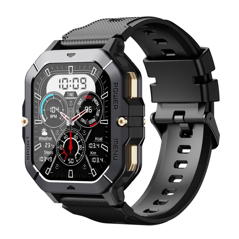 C28 Military Smart Watch for Men (Answer/Make Calls), 2.02" HD Fitness Smart Watch for Android and iOS, 5ATM Waterproof Smartwatch