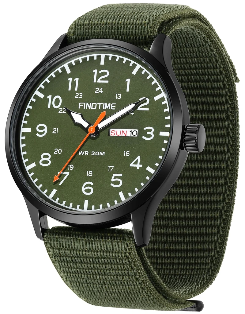 Findtime 3001A Men's Watch Military Analogue Watches Waterproof Sport Wristwatch Luminous Tactical Watches Nylon Strap