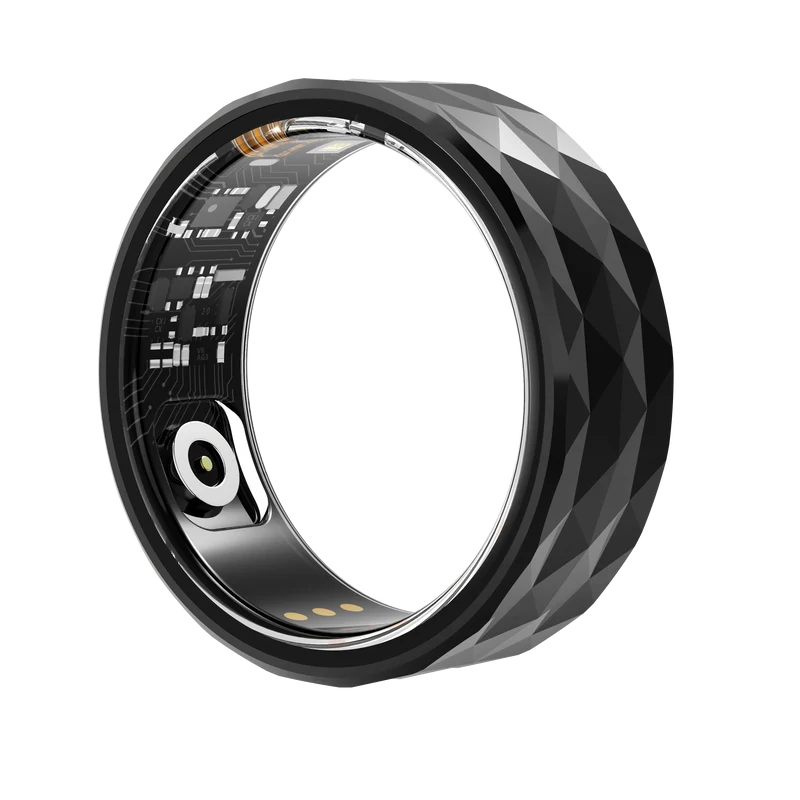 R12 Smart Rings for Men Women Fitness Ring Heart Rate Monitor Sleep Tracker Health Ring Pedometer Calories Step Counter IP68 Waterproof Fitness Tracker