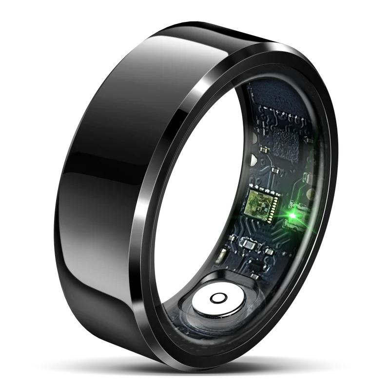 R6 Smart Ring Heart Rate Monitor Blood Pressure Ring Sleep Tracker Health Ring Pedometer Step Counter Calories Waterproof Fitness Rings for Women Men