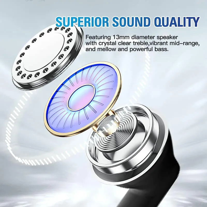 True Wireless Earbuds Purple Bluetooth 5.3 with Microphone for Working Out