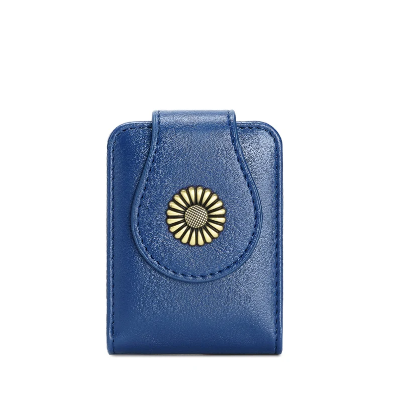 Vintage Blumen-verzierte Leder-Kartenhalter