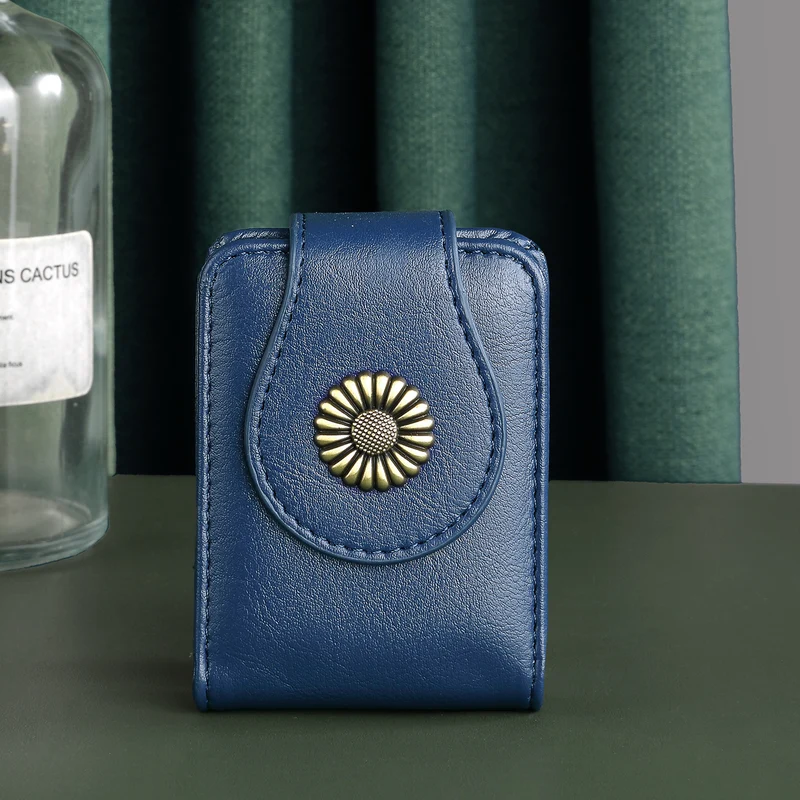 Vintage Blumen-verzierte Leder-Kartenhalter