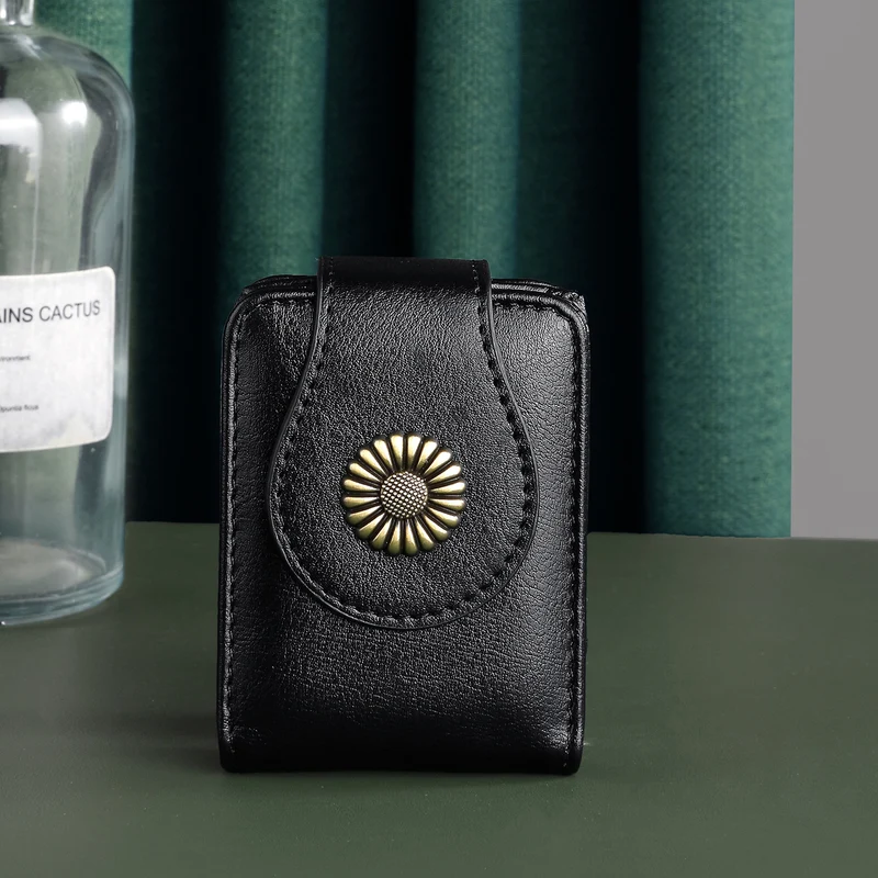 Vintage Blumen-verzierte Leder-Kartenhalter