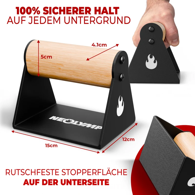 2er-Set Liegestützgriffe mit ergonomischem Holzgriff