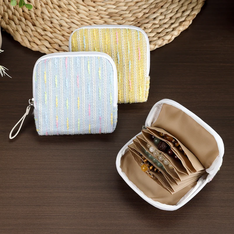 Strukturierter Reißverschluss Kosmetik Organizer