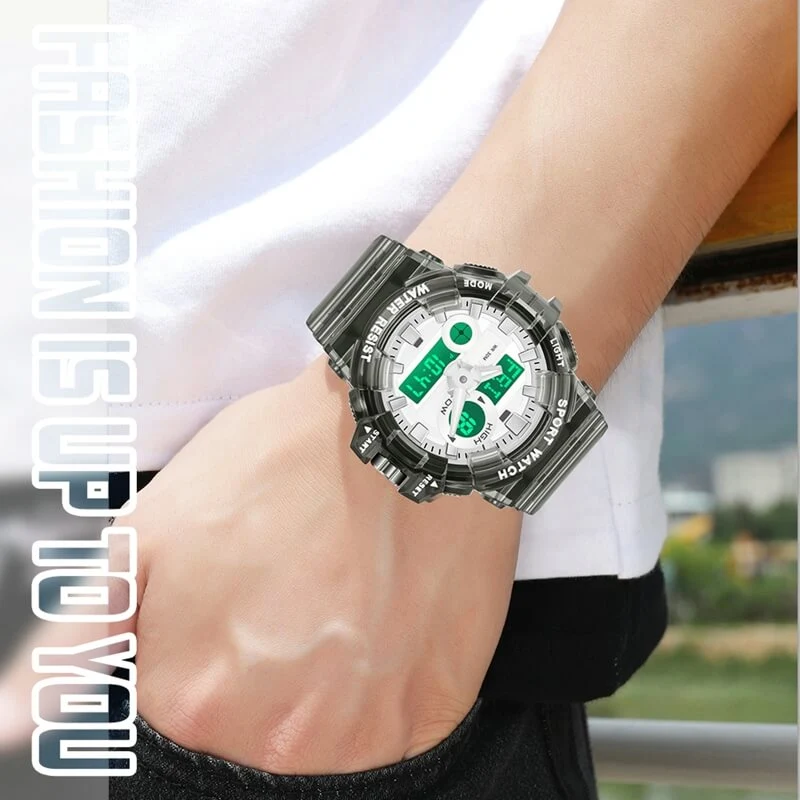 Findtime Military Digital Watch for Men Tactical LED Large Face Transparent Design Outdoor Sport Watch Stopwatch Alarm Waterproof