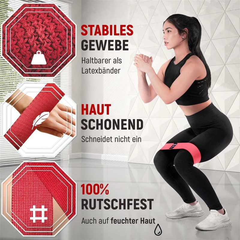 Fitnessbänder kurz aus Stoff - Minibänder