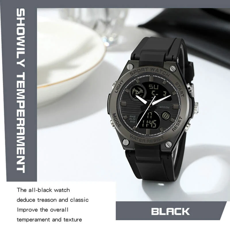 Findtime Digital Watch for Women Military Tactical Sport Waterproof Analog Watches LED Backlight Alarm Stopwatch