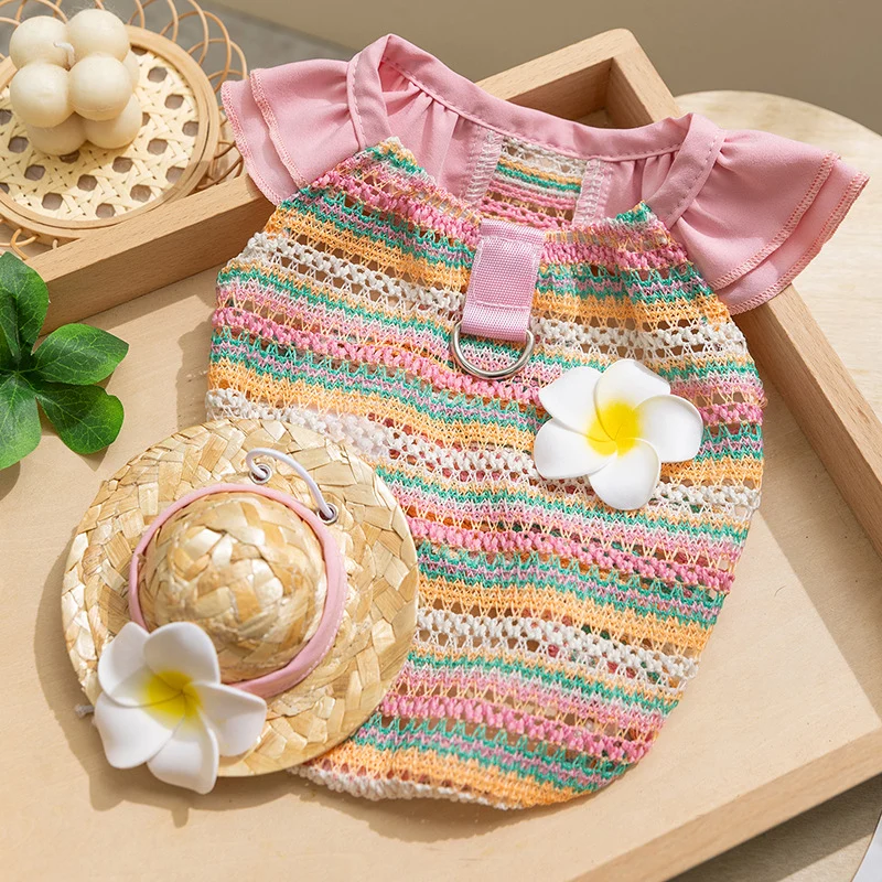 Hundeträgershirt mit Blumenmuster, Frühling und Sommer