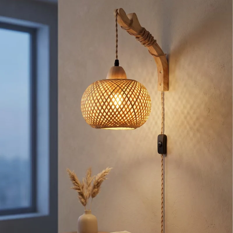 Wandmontierter Rattan