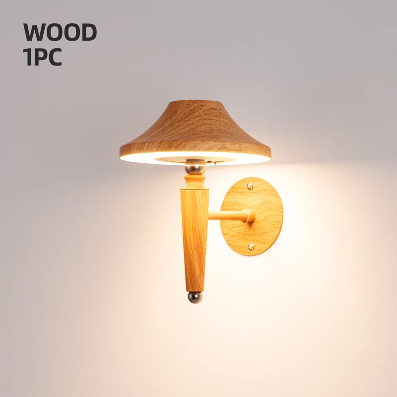 Elegante Holz Wandlampe