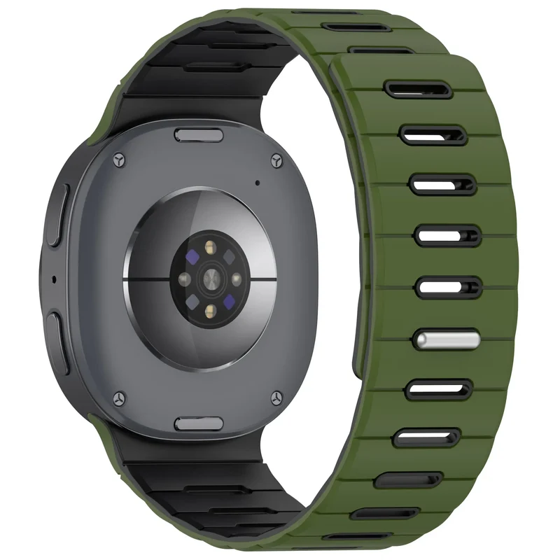 Samsung Galaxy Watch 9 - 40mm Magnetisches Silikonband (Armeegrün/Schwarz)