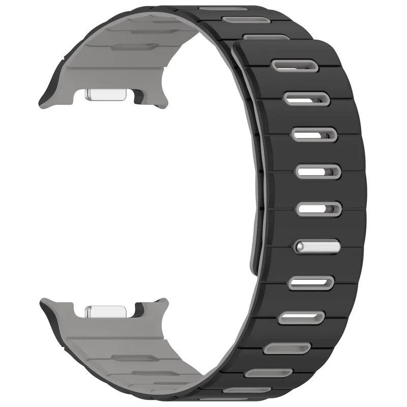 Samsung Galaxy Watch 9 - 40mm Magnetisches Silikonband (Schwarz/Grau)