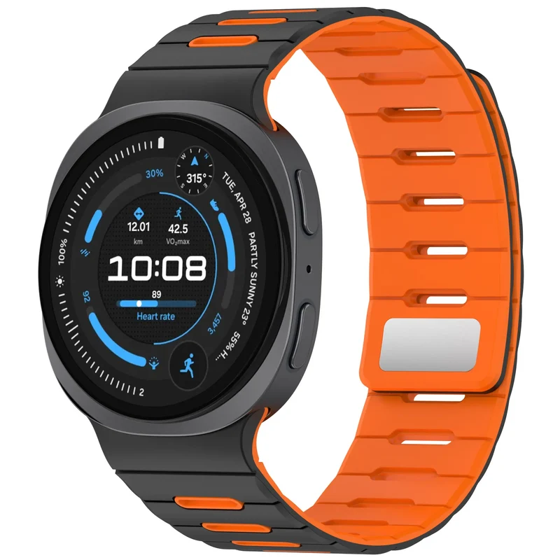 Samsung Galaxy Watch 9 - 40mm Magnetisches Silikonband (Schwarz/Orange)