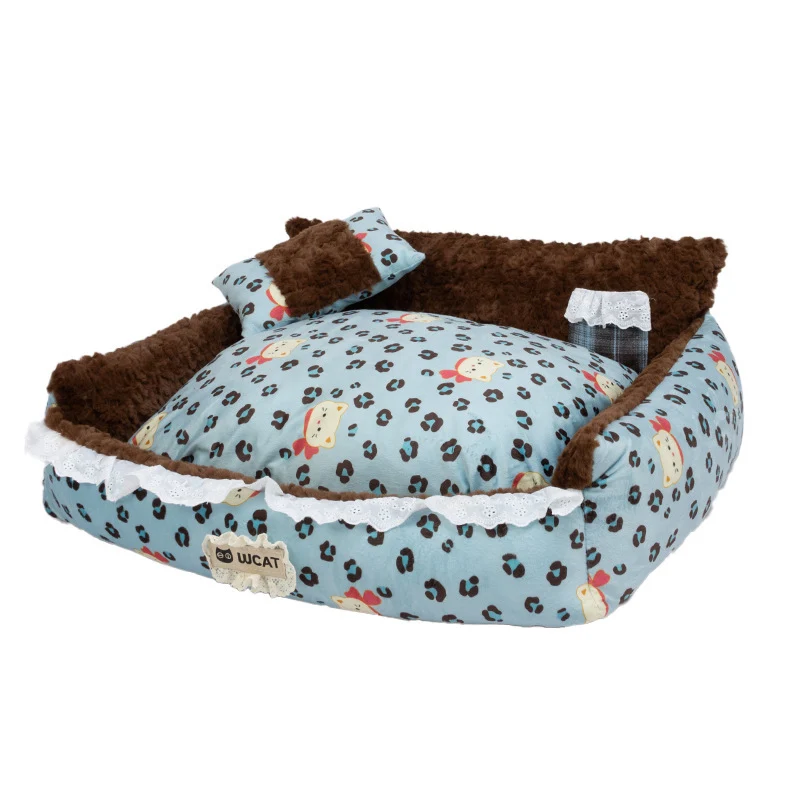 Haustier-Kuschelbett mit Leopardenmuster