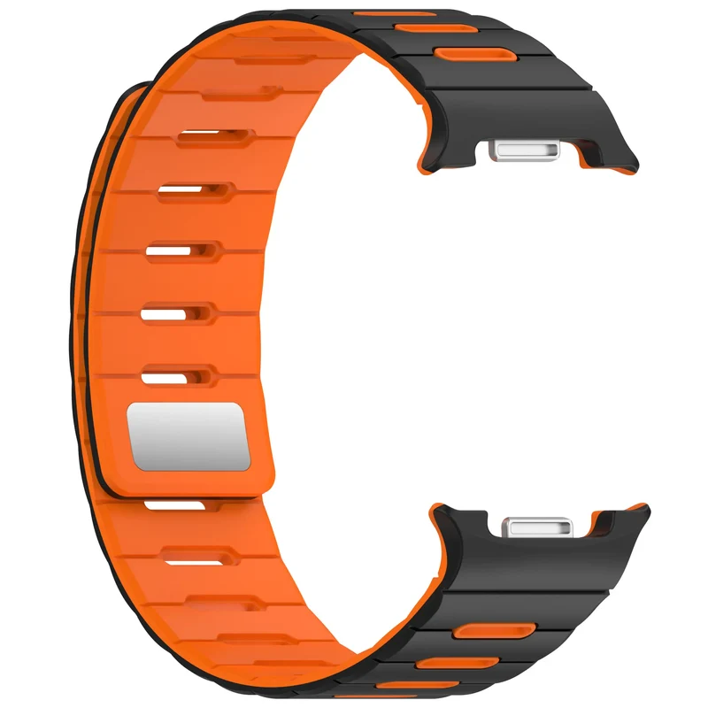 Samsung Galaxy Watch 8 Classic Magnetisches Silikonband (Schwarz/Orange)
