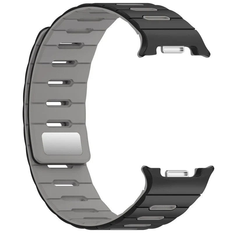 Samsung Galaxy Watch 8 - 44mm Magnetisches Silikonband (Schwarz/Grau)