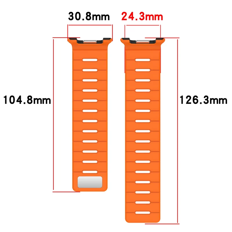 Samsung Galaxy Watch 8 - 44mm Magnetisches Silikonband (Schwarz/Orange)
