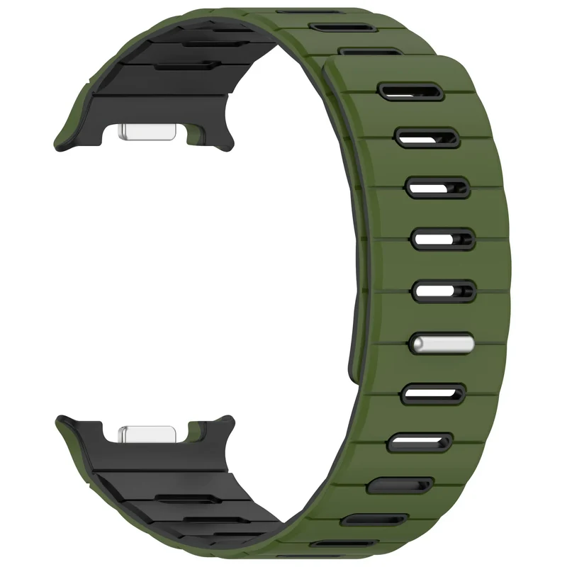 Samsung Galaxy Watch 8 - 40mm Magnetisches Silikonband (Armeegrün/Schwarz)