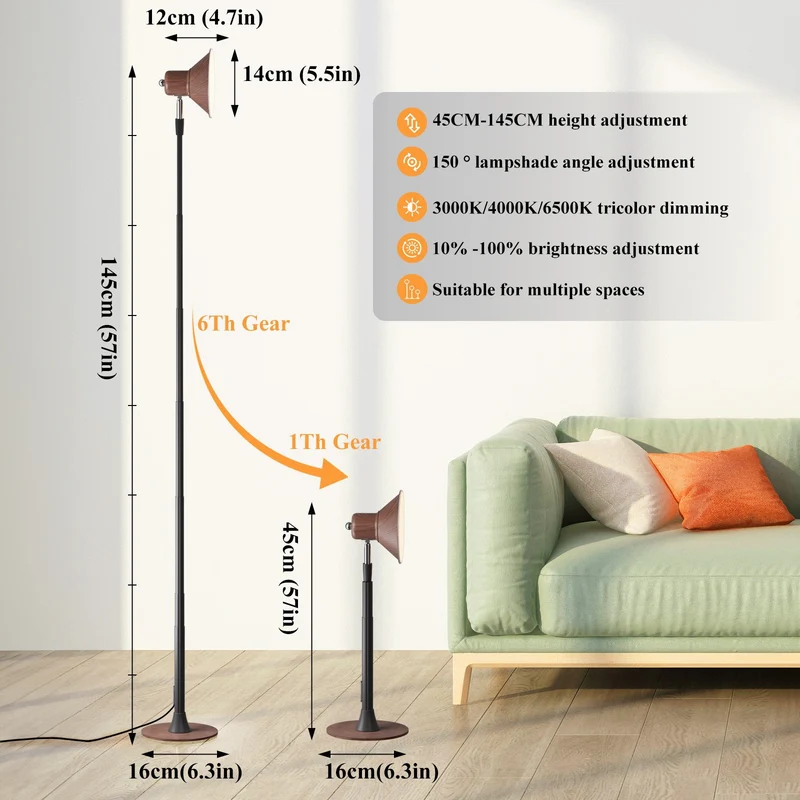Höhenverstellbare LED-Stehlampe