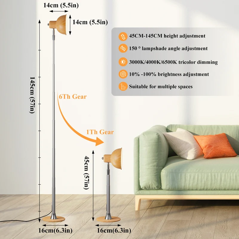 Höhenverstellbare LED-Stehlampe