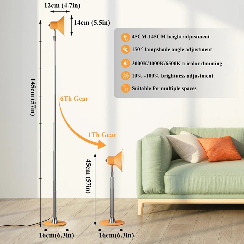 Höhenverstellbare LED-Stehlampe