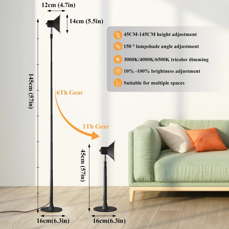 Höhenverstellbare LED-Stehlampe