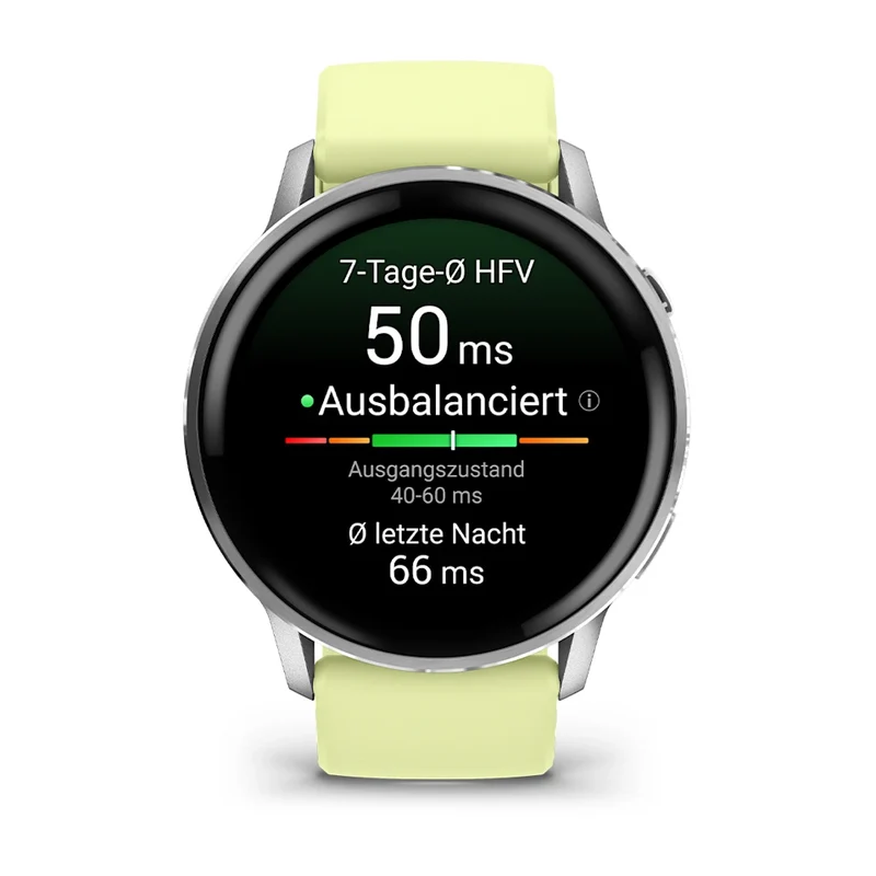 Garmin Venu® 4 - 45 mm Grau/Silber mit Schnellwechsel-Silikon-Armband 22 mm Zitrone